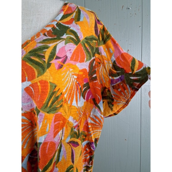 C&C California Linen Top Womens‎ 3X Bright Floral Tunic Lagenlook Resort Cruise - Picture 7 of 9
